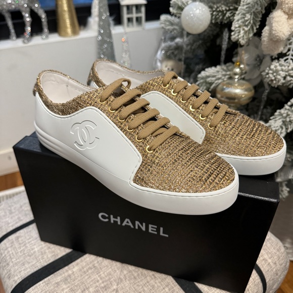 Authentic Chanel Tweed Sneakers - Picture 1 of 16